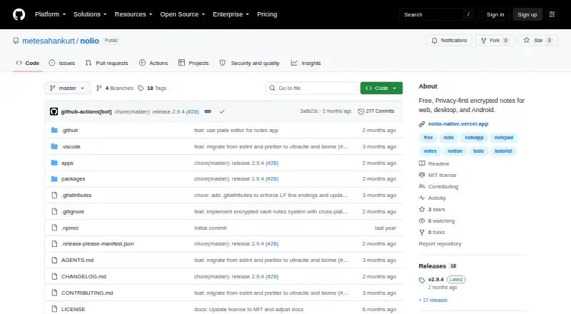 The Nolio homepage