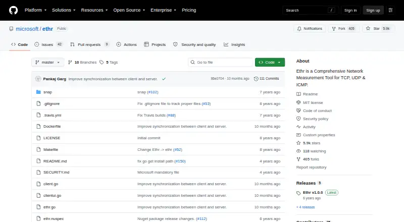 The Ethr homepage
