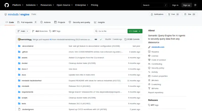 The MindsDB Query Engine homepage