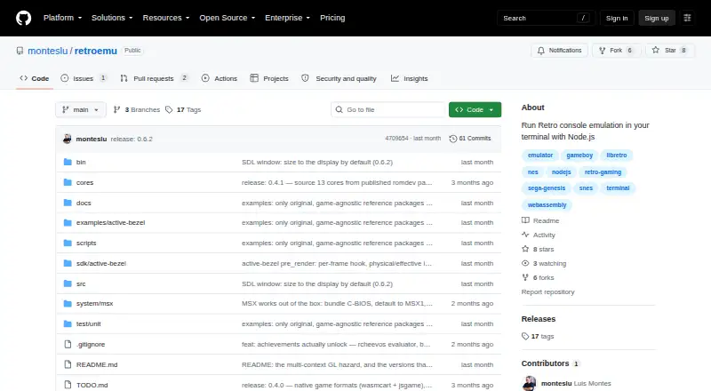 The retroemu homepage