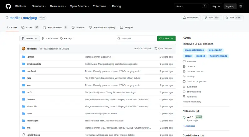 The MozJPEG homepage