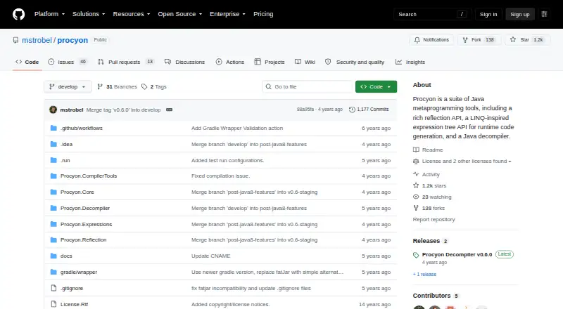 The Procyon homepage