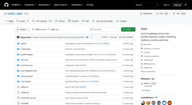 The Zuul homepage