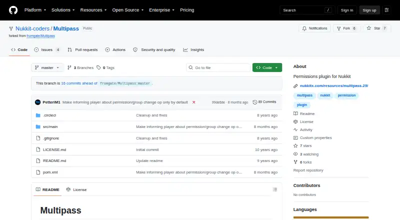 The Multipass homepage
