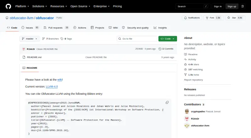 The Obfuscator-LLVM homepage