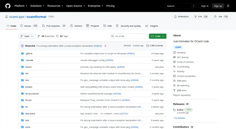 The OCamlFormat homepage
