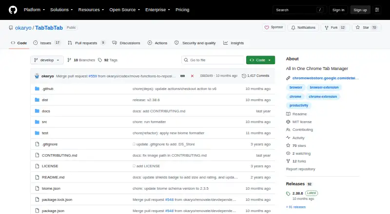The TabTabTab homepage