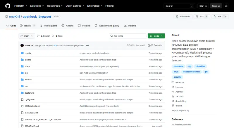 The OpenLock homepage