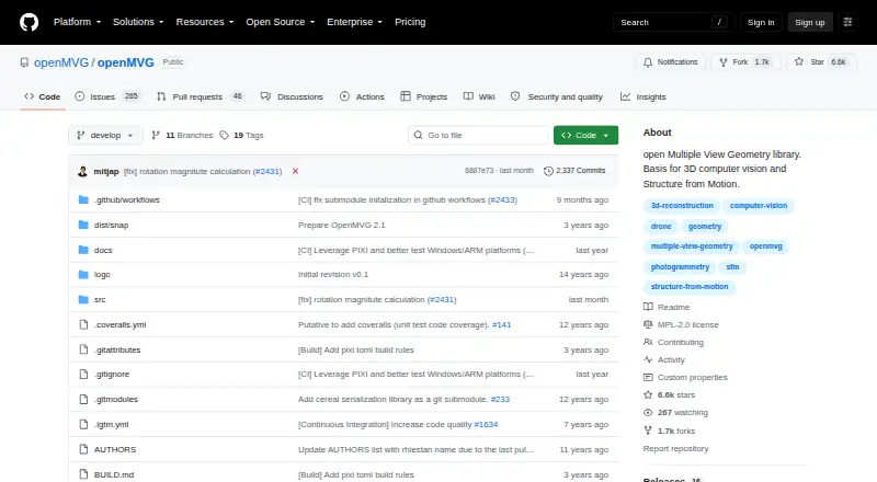 The OpenMVG homepage
