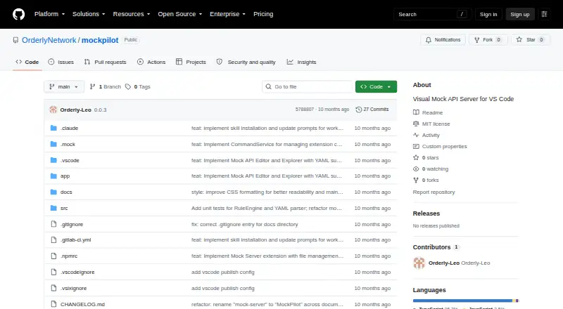 The MockPilot homepage