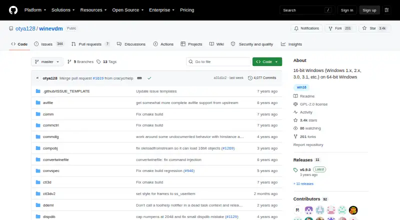 The WineVDM homepage