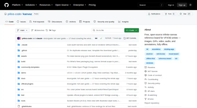 The Kanvaz homepage