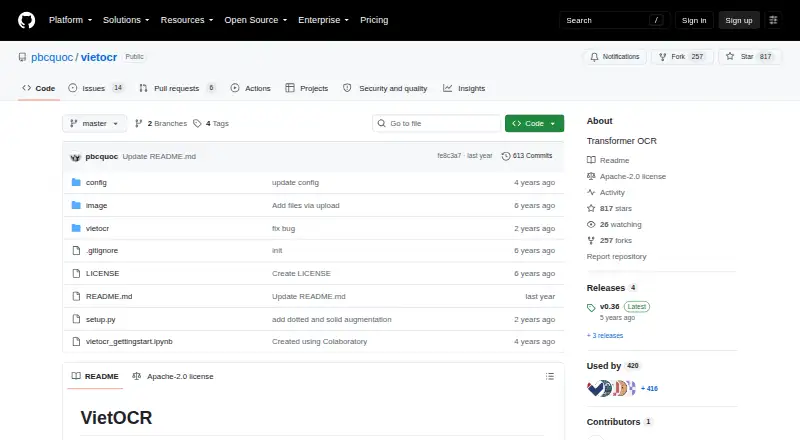 The VietOCR homepage