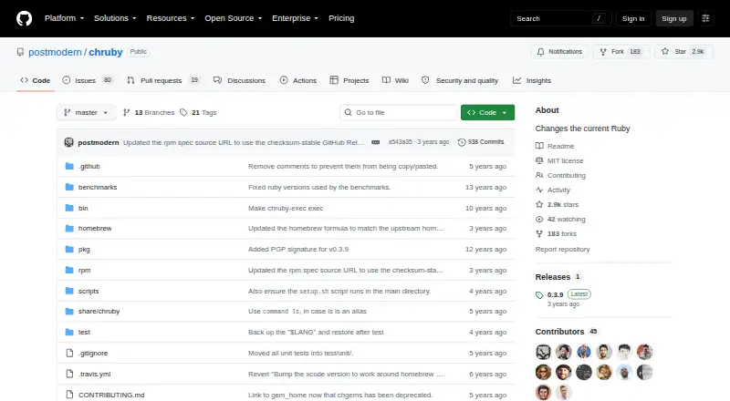 The chruby homepage