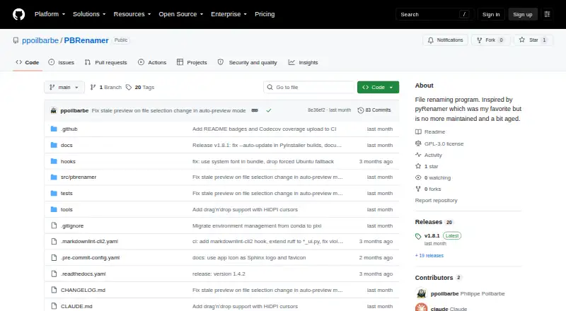 The PBRenamer homepage