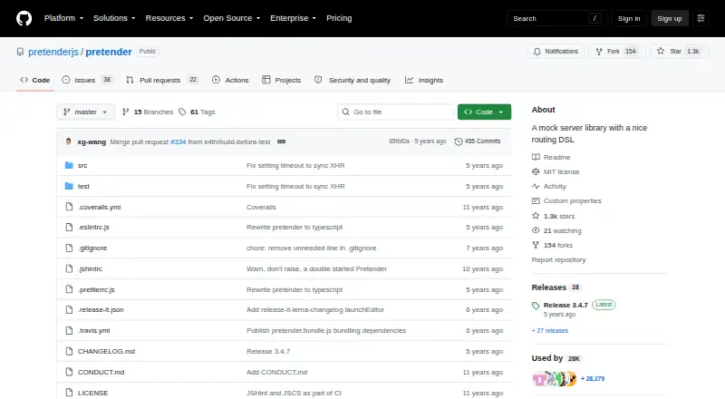 The Pretender.js homepage