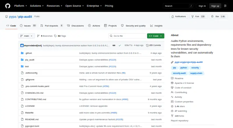 The pip-audit homepage