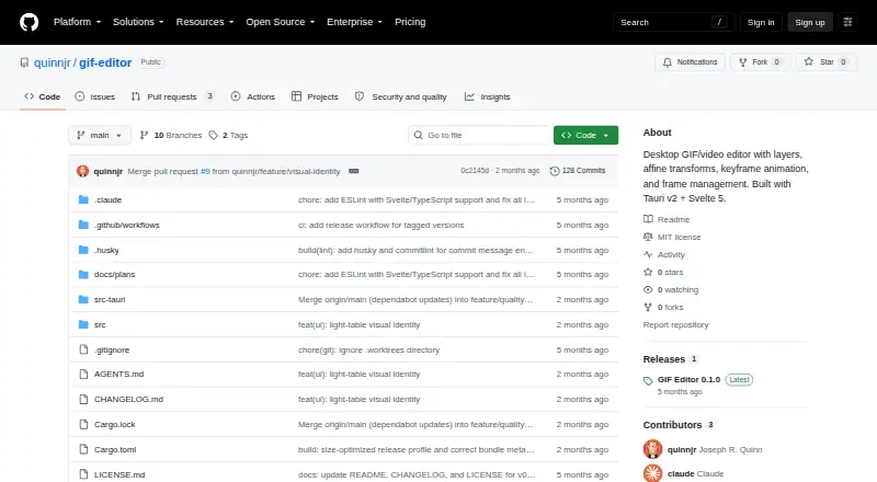 The GIF Editor homepage