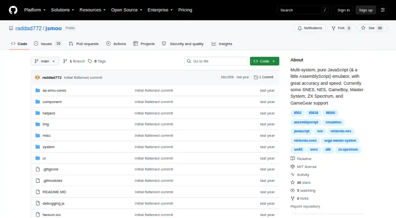 The JSMoo homepage