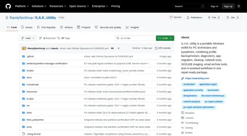 The S.A.K. Utility homepage