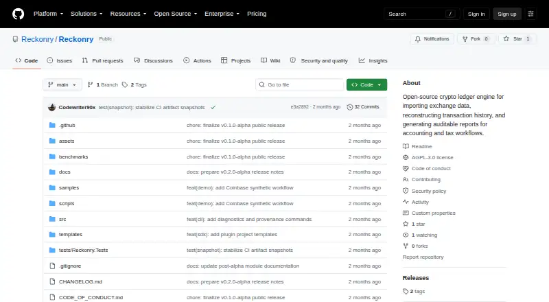 The Reckonry homepage