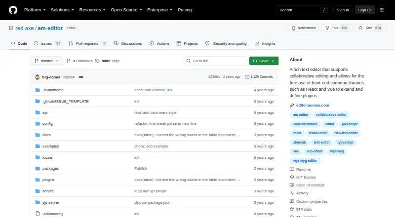 The am-editor homepage