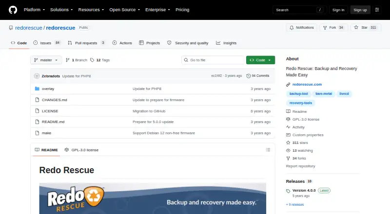 The Redo Rescue homepage