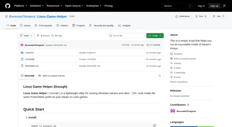 The Linux Game Helper homepage