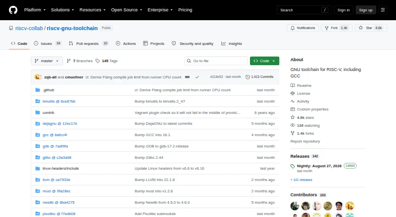 The RISC-V GNU Toolchain homepage