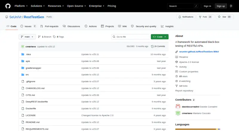 The RestTestGen homepage