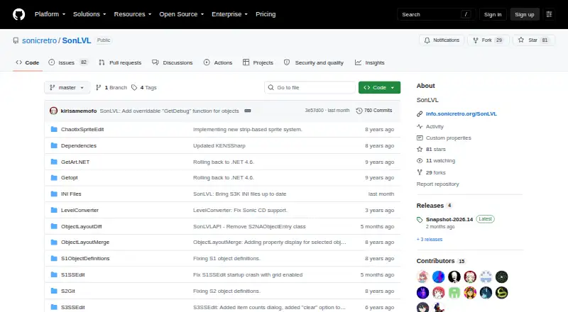 The SonLVL homepage