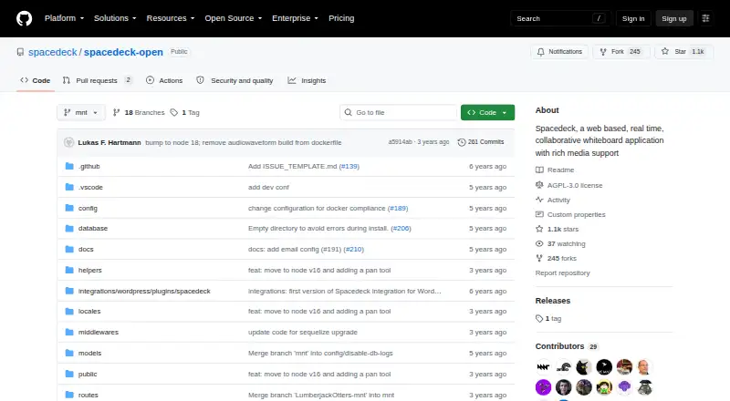 The Spacedeck Open homepage