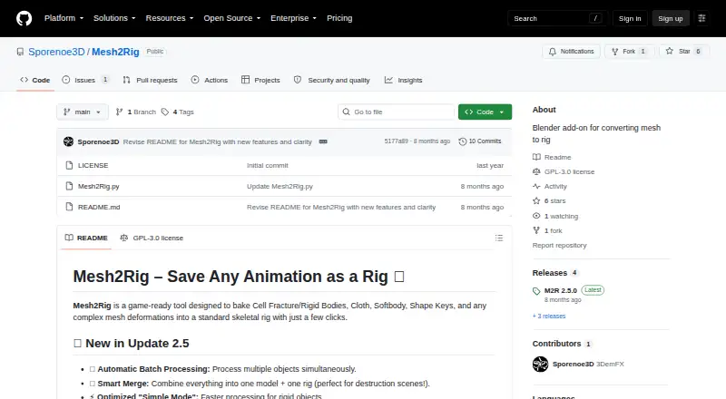 The Mesh2Rig homepage