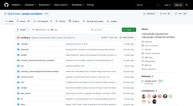 The SQL Power Architect homepage