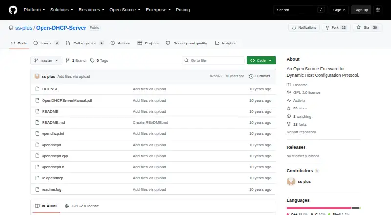 The Open DHCP Server homepage