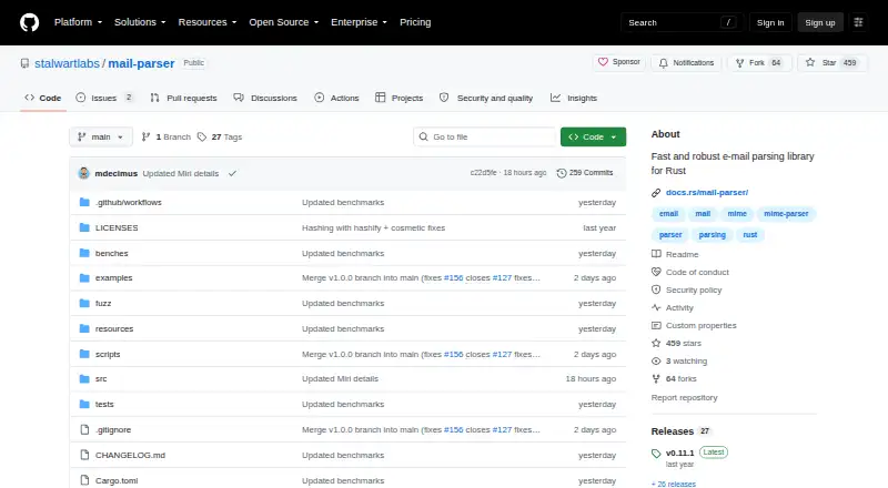 The Stalwart mail-parser homepage