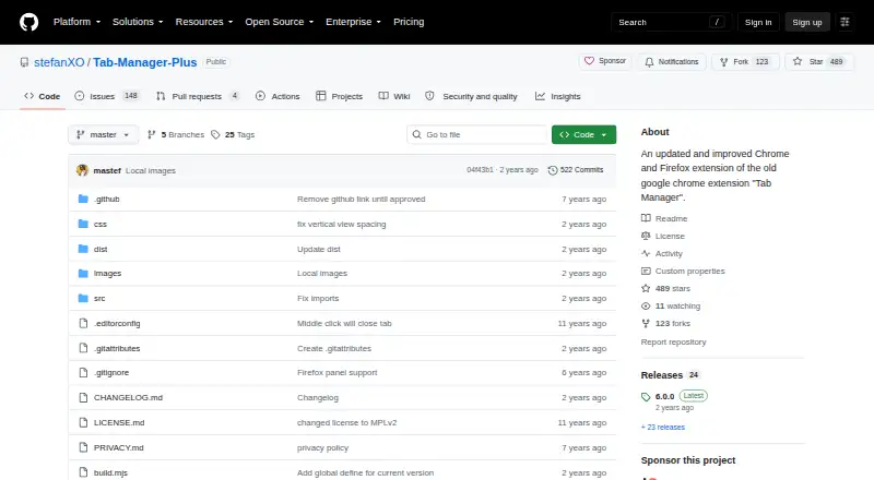 The Tab Manager Plus homepage