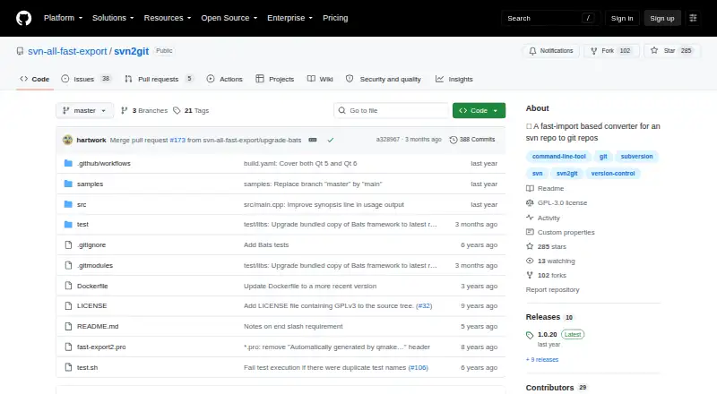 The svn2git homepage