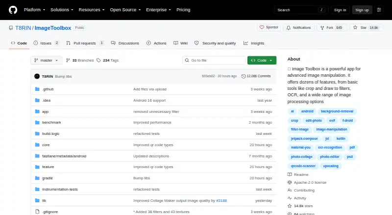 The Image Toolbox homepage