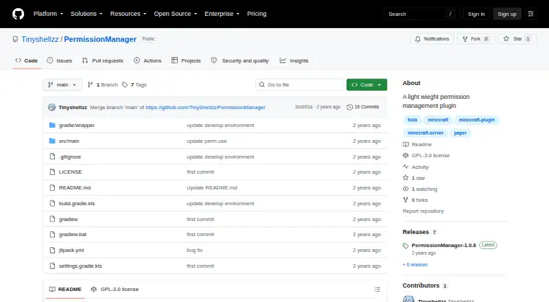The PermissionManager homepage