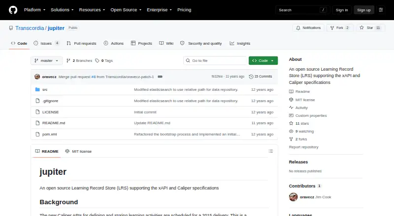 The Jupiter homepage