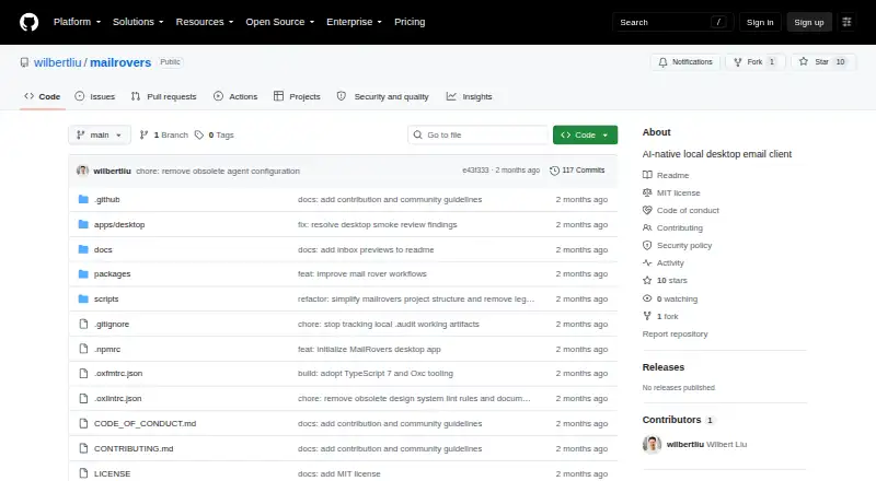 The MailRovers homepage