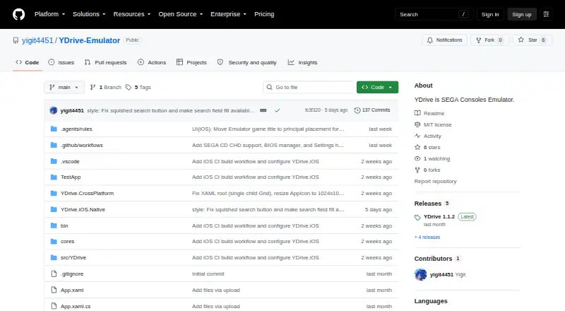 The YDrive homepage