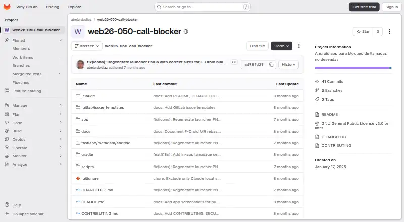 The Call Blocker homepage
