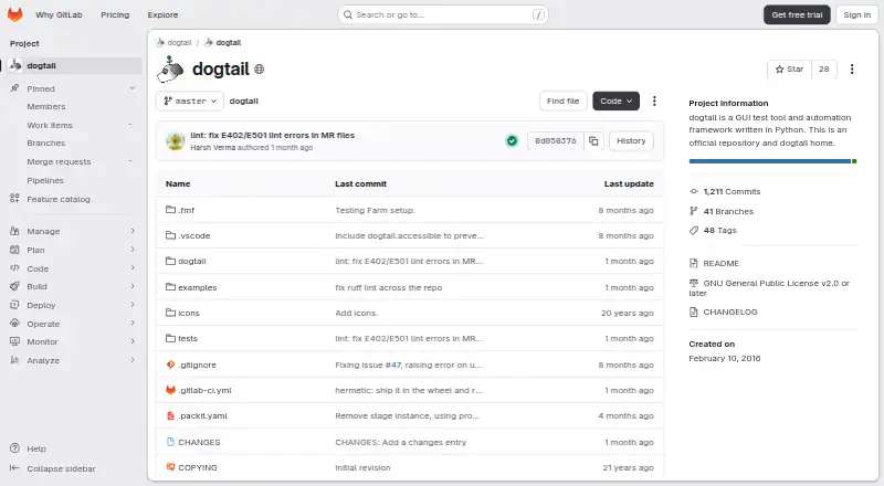 The dogtail homepage