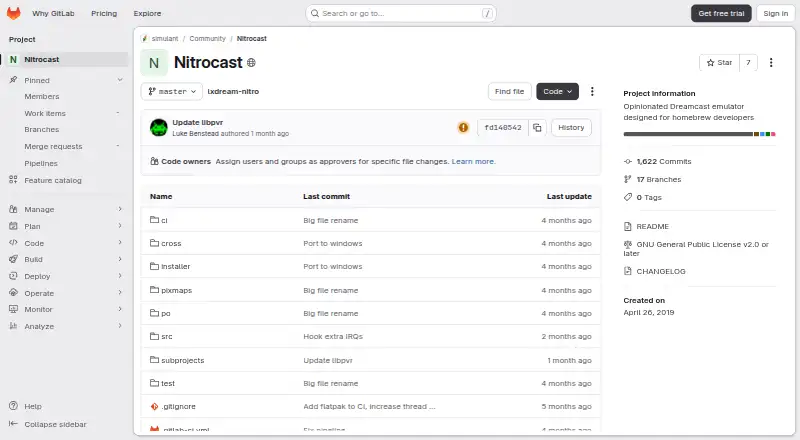 The Nitrocast homepage