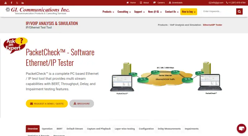 The PacketCheck homepage
