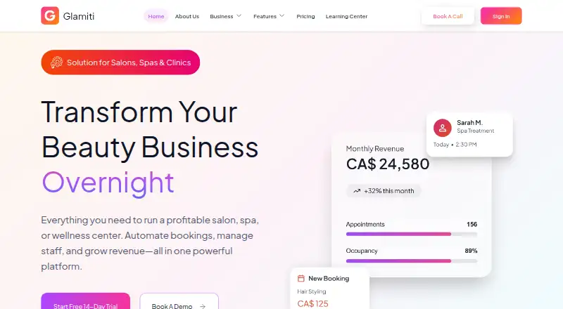 The Glamiti homepage