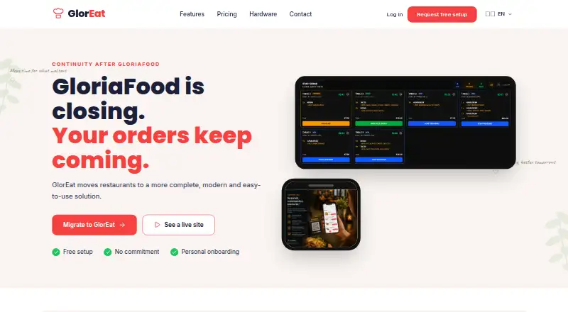 The GlorEat homepage