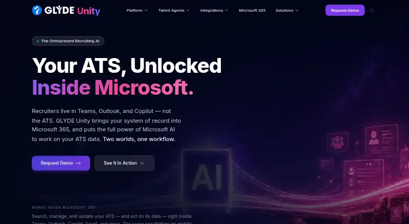 The GLYDE Unity homepage